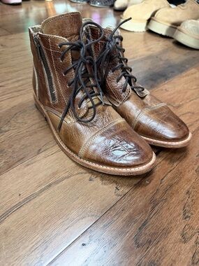 Bed Stu Newsboy Brown Leather Lace-Up Shoes